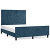 vidaXL Posteljni okvir brez vzmetnice temno moder 140x190 cm žamet