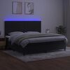 vidaXL Box spring postelja z vzmetnico LED črna 200x200 cm žamet