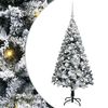 vidaXL Umestno božično drevo Bela 150 cm PVC, jeklo in plastika