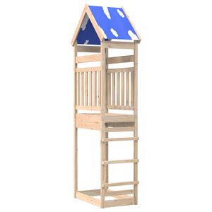 vidaXL Igralna stolpnica Rjava 52,5 x 85 x 265 cm Masivno borovo les