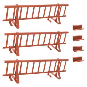vidaXL Snežni varovalni sistem za strehe Rdeča 300 x 29,5 x 34,5 cm