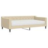 vidaXL Dnevna postelja z vzmetnico krem 100x200 cm blago