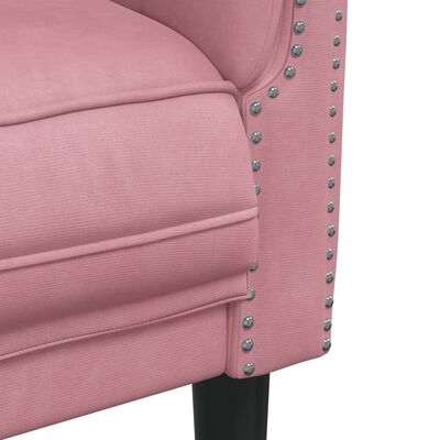 vidaXL Fotelj roza žamet