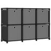 vidaXL Regal s 6 &scaron;katlami črn 103x30x72,5 cm blago