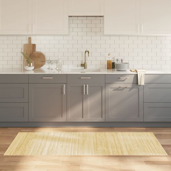 vidaXL Preproga pravokotna svetlo naravna 80x200 cm bambus