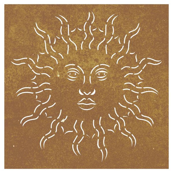 vidaXL Vrtna stenska dekoracija 55x55 cm corten jeklo sonce