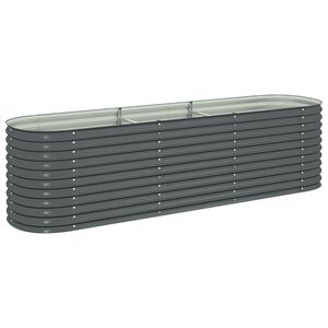 vidaXL Visoka greda 320x80x81 cm pocinkano jeklo siva
