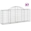 vidaXL Obokane gabion ko&scaron;are 7 kosov 200x30x80/100 cm cinkano železo