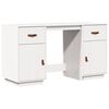 vidaXL Pisalna miza z omaricama bela 135x50x75 cm trdna borovina