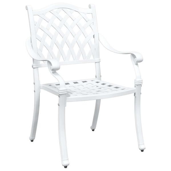 vidaXL Komplet vrtne mize 3 pcs Bela Lit aluminij