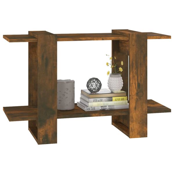 vidaXL Knjižna omara/pregrada dimljeni hrast 80x30x51 cm