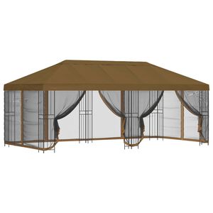 vidaXL Paviljon s stenami 6 x 3 m Taupe Poliester in jeklo 190