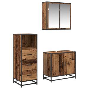 vidaXL Komplet pohi&scaron;tva za kopalnico 3 kos Star les 65 x 33 x 60 cm
