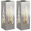 vidaXL Solarno LED svetilo za pot 2 kos Toplo bela 18 x 18 x 50 cm