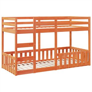 vidaXL Pograd vo&scaron;čeno rjav 80x200 cm trdna borovina