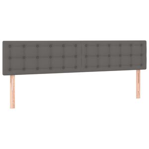 vidaXL Posteljno vzglavje siva 180x5x78/88 cm umetno usnje