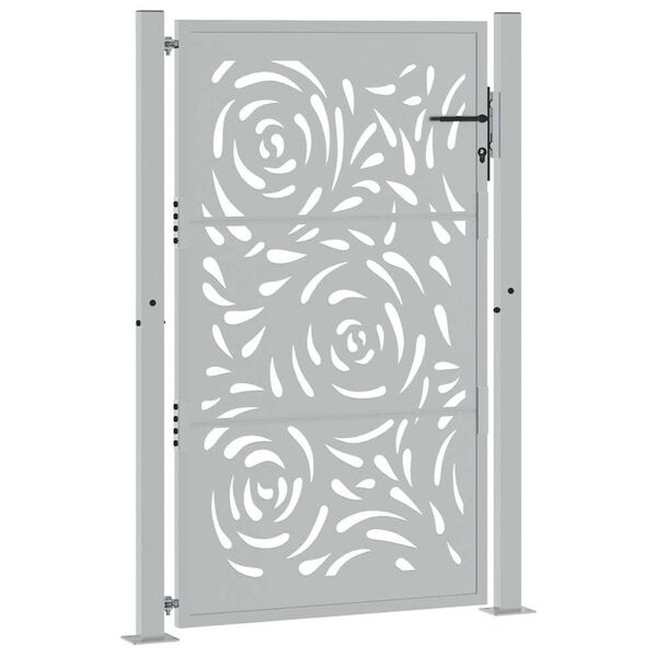 vidaXL Vrtna vrata 100x150 cm jeklena obloga z vzorcem plamena