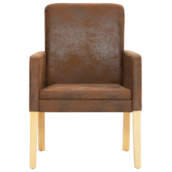 vidaXL Jedilni stoli 2 kosa rjavo umetno semi&scaron; usnje