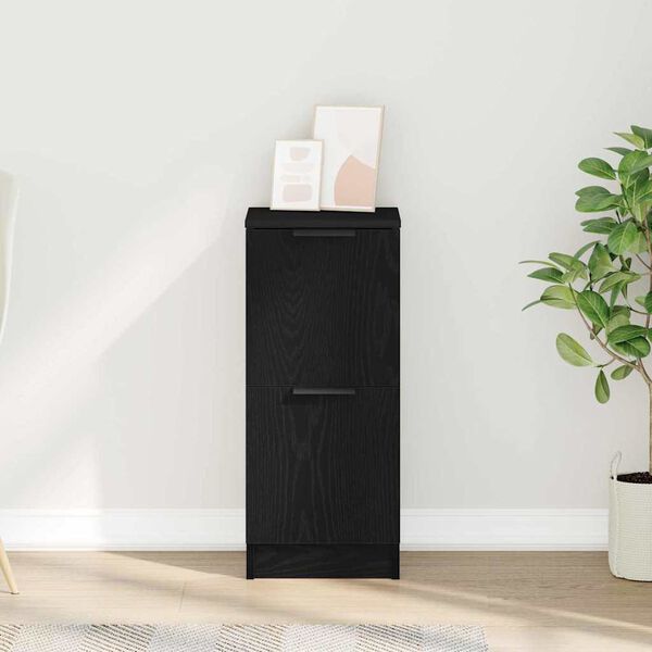 vidaXL Strani šal Črni hrast 30 x 30 x 70 cm Konstruiran les