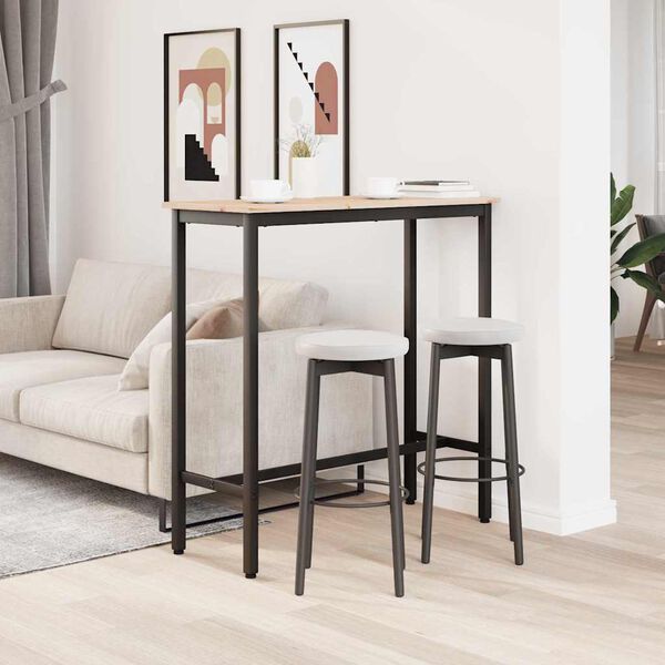 vidaXL miza Naravna 100 x 40 x 101 cm Inženirski les in jeklo