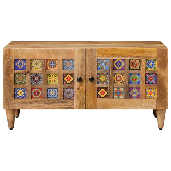 vidaXL Klubska miza Naravna 80 x 50 x 40 cm Masiven les manga