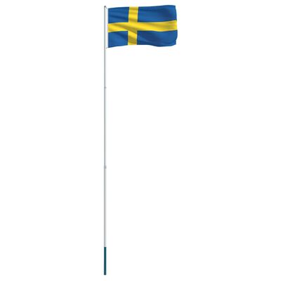 vidaXL Zastava Švedske in aluminijast zastavni drog 4 m