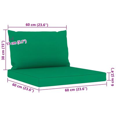 vidaXL Vrtna sedežna garnitura 8-delna z blazinami zelena