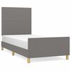 vidaXL Posteljni okvir brez vzmetnice temno siv 90x200 cm blago