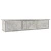 vidaXL Stenska polica s predali betonsko siva 88x26x18,5 cm