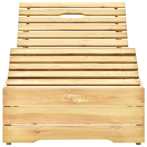 vidaXL Ležalnik s krem blazino impregnirana borovina