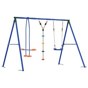 vidaXL Zunanji swing komplet večbarvno Jeklo in PE