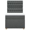 vidaXL Box spring postelja z vzmetnico temno siva 90x200 cm blago