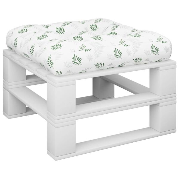 vidaXL Blazina za palete vzorec listja 58x58x10 cm oxford blago