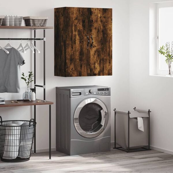 vidaXL Stenska omarica dimljen hrast 69,5x34x90 cm inženirski les