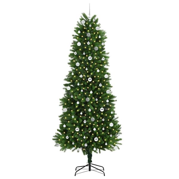 vidaXL Božično drevo med 300 LED z stojalom Zelena 240 cm PE