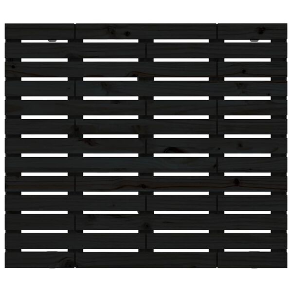 vidaXL Stensko posteljno vzglavje črno 96x3x91,5 cm trdna borovina