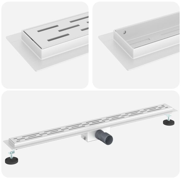 vidaXL Odvod za prho z linijskim dizajnom srebrna 90 cm