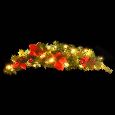vidaXL Božični okras z LED lučkami zelen 90 cm PVC