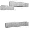 vidaXL Komplet TV omaric 7-delni betonsko siva iverna plo&scaron;ča