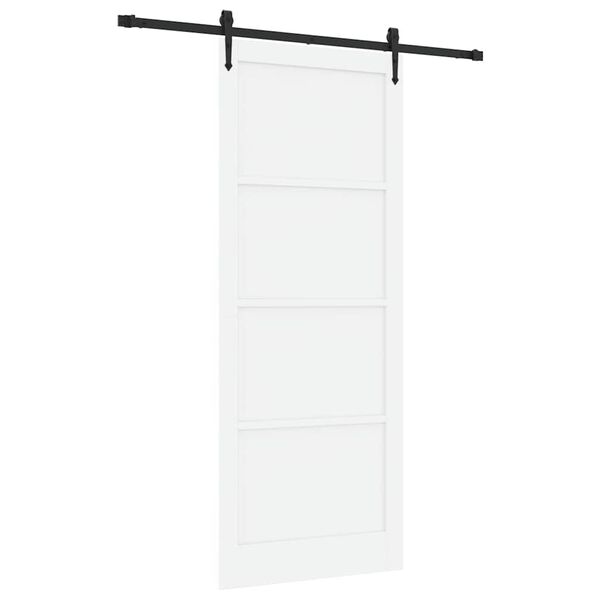 vidaXL Drsna vrata ORKDAL Bela 93 x 232 cm Masivno borovo les