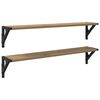 vidaXL Stenske police 2 kos Umetni hrast 80 x 15 x 15,5 cm