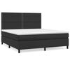 vidaXL Box spring postelja z vzmetnico črn 180x200 cm umetno usnje