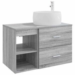 vidaXL Komplet pohi&scaron;tva za kopalnico 2 kos Siva Sonoma Inženirski les
