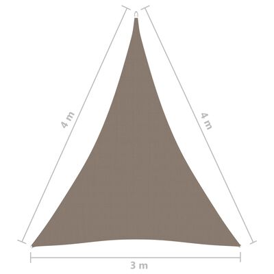 vidaXL Senčno jadro oksford blago trikotno 3x4x4 m taupe