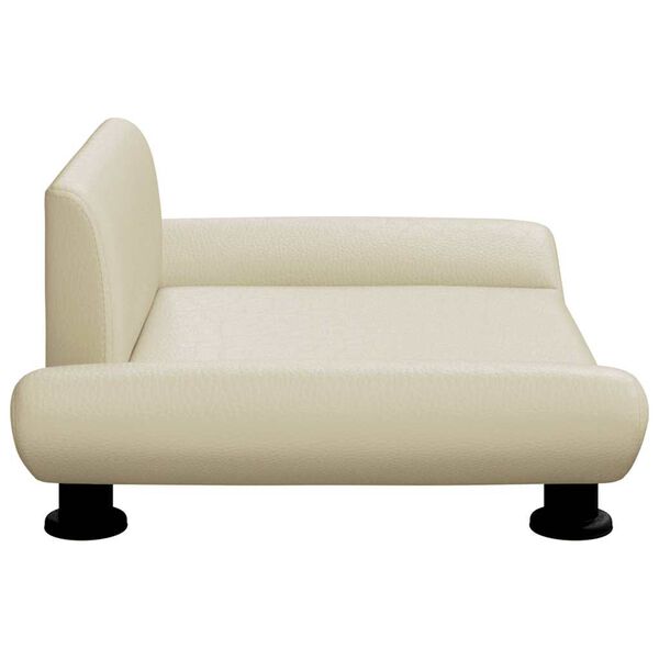 vidaXL Pasja postelja krem 70x45x28 cm umetno usnje