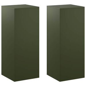 vidaXL Stojalo za rastline 2 pcs Olivno zelena 40 x 40 x 100 cm Jeklo