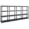 vidaXL Regal s policami 4-nadstropni črn 244x30,5x130 cm plastika