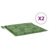 vidaXL Blazine za vrtne stole 2 kosi vzorec listja 50x50x3 cm tkanina