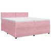 vidaXL Postelja boxspring z vzmetnico Roza 200 x 200 cm Žamet