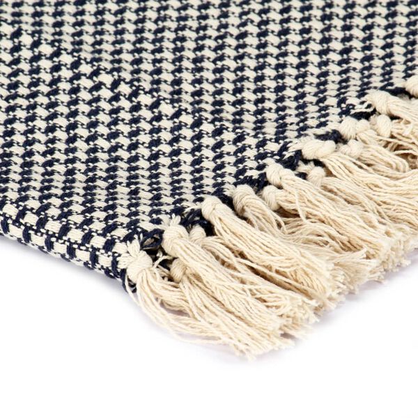 vidaXL Odeja iz bombaža 160x210 cm mornarsko modra